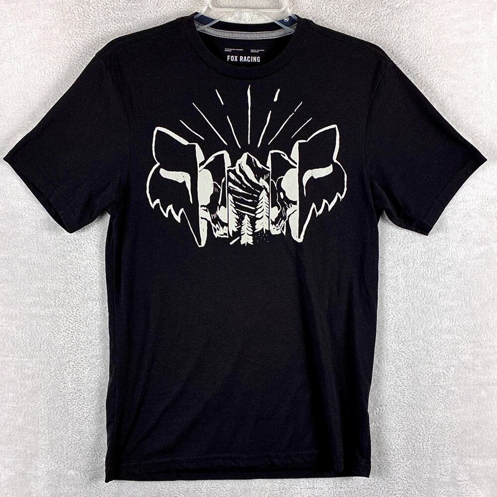 Fox Racing TShirt Mens S Black White Performance MTB Moto Punk Outdoors Hiking